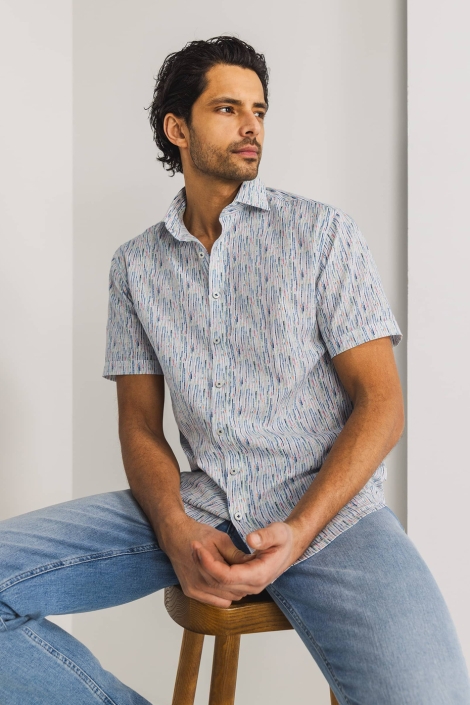 State of Art shirt ss print slub